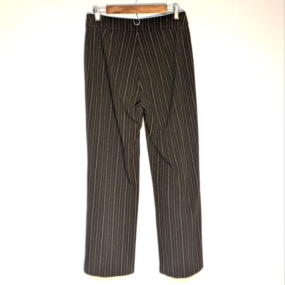 Jones New York Sport Charcoal Black Pants w Bronze Stripe High Rise Straight Leg - Picture 3 of 8